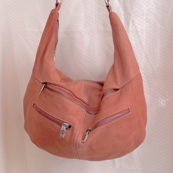 Valentina Handbags - Custom made in Italy! Coral leather hobo Valentina bag